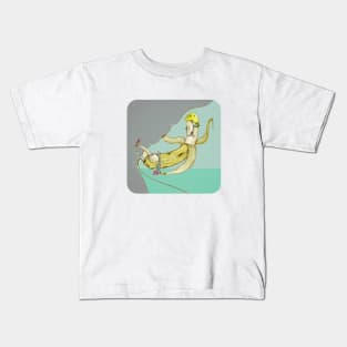 Banana lead rock climbing Kids T-Shirt